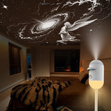 NebulaBeam proyectando una galaxia espiral en el techo